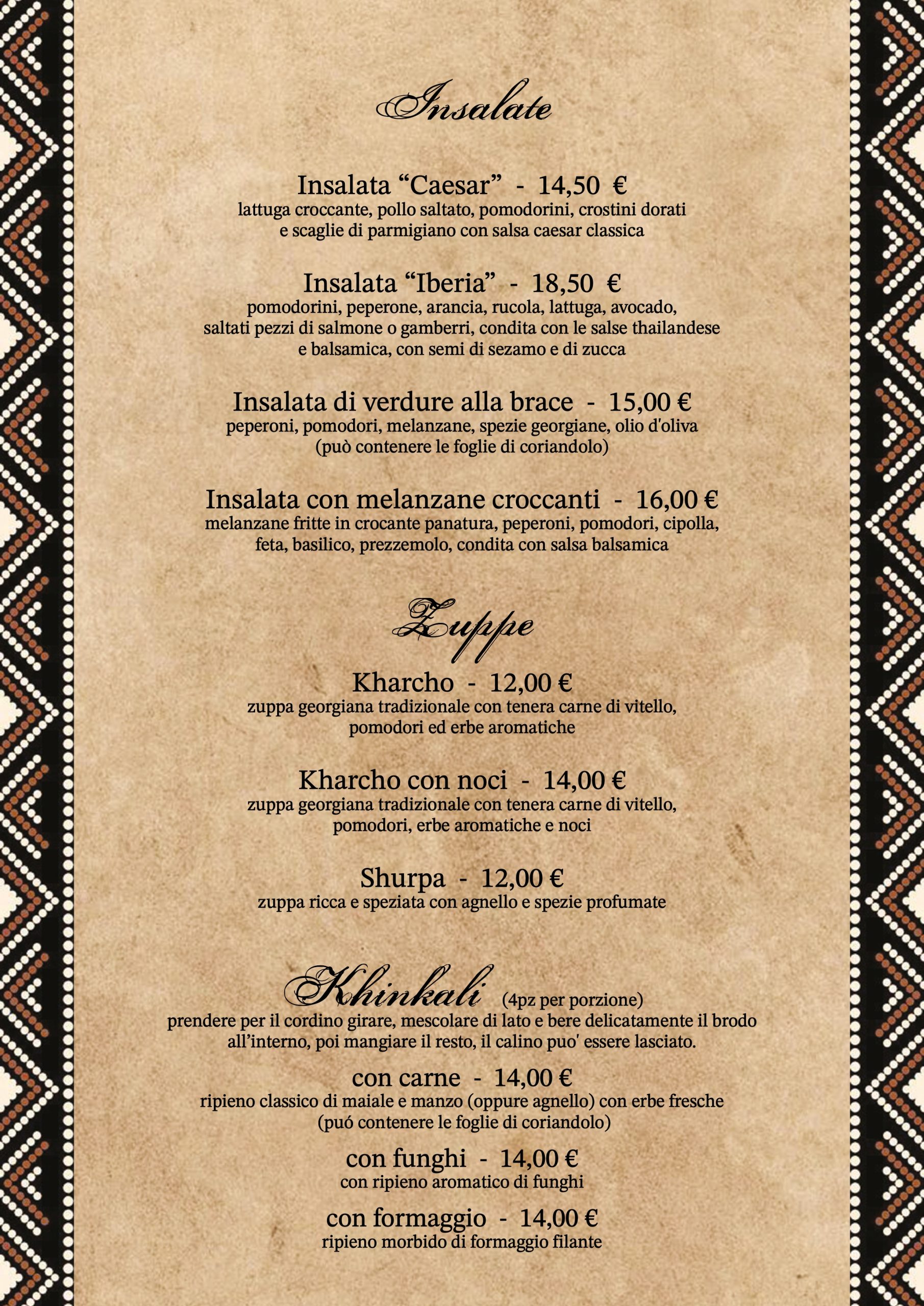 Menù Georgiano, pagina 2