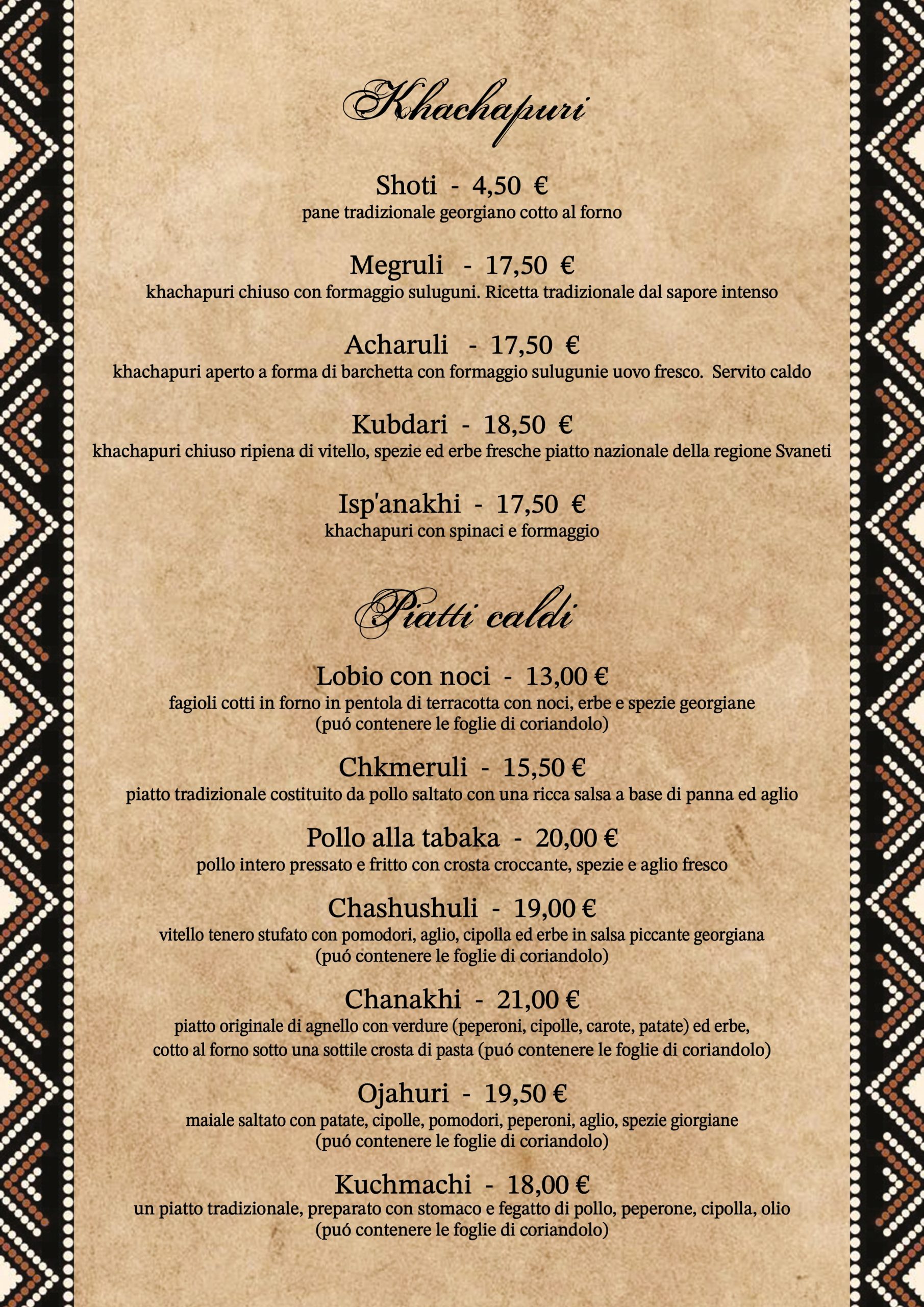 Menù Georgiano, pagina 3